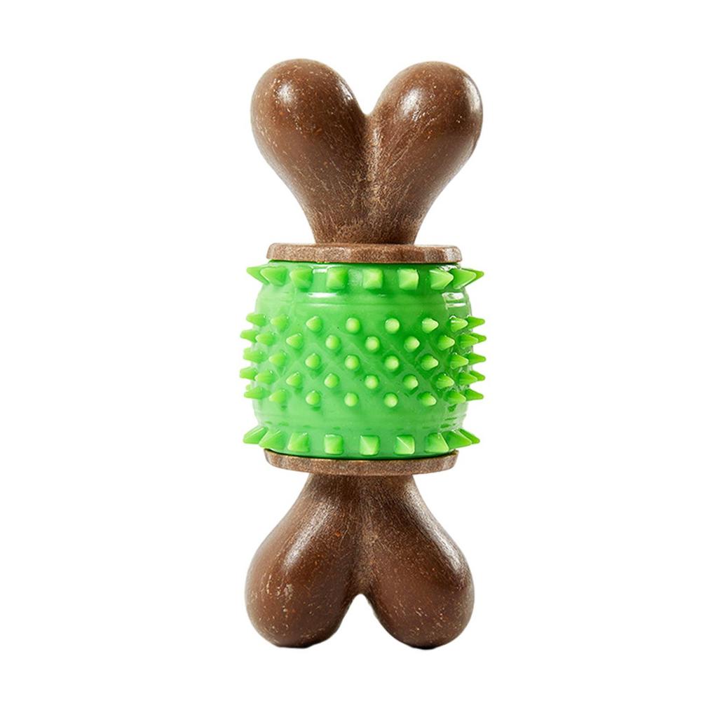 Spiky Bone Dog Toy Spikey Dog Teething Chew Toys Treat Dispensing Teething & Soothing Chew Toy Teething Sturdy Pet Toys For