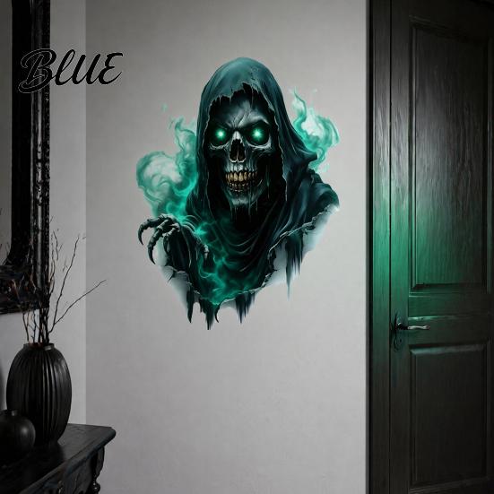 PVC Wall Stickers Halloween Theme Sticker Horror Skull Decal Waterproof Self-adhesive Removable Art Art for Home Living Room Bedroom And