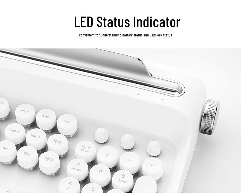 Actto Retro Bluetooth Typewriter-Style Keyboard & Mouse Combo for Business Office (104-Key)