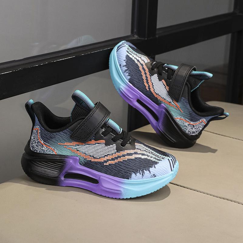 Jogging Shoes Cushion 2025 Spring New Soft-soled Mesh Sneakers Boys and Girls Children Running Shoes Medium and Large Children