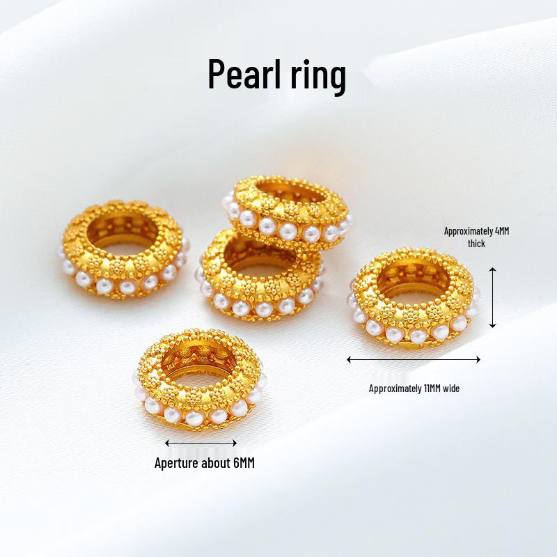 Vintage Brass Filigree Pearl Spacer Beads for Handmade DIY Bracelets