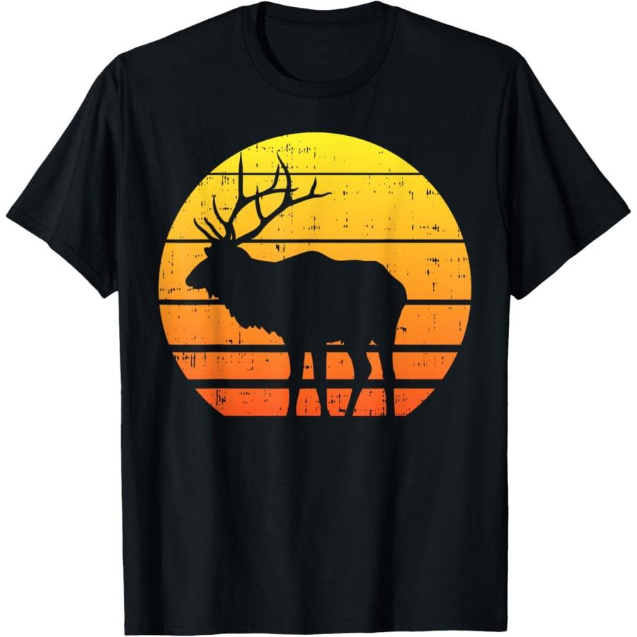 

Deer Sunset Elk Buck Hunting Archery Hunter Archer Gift T-Shirt XXXXXL чёрный
