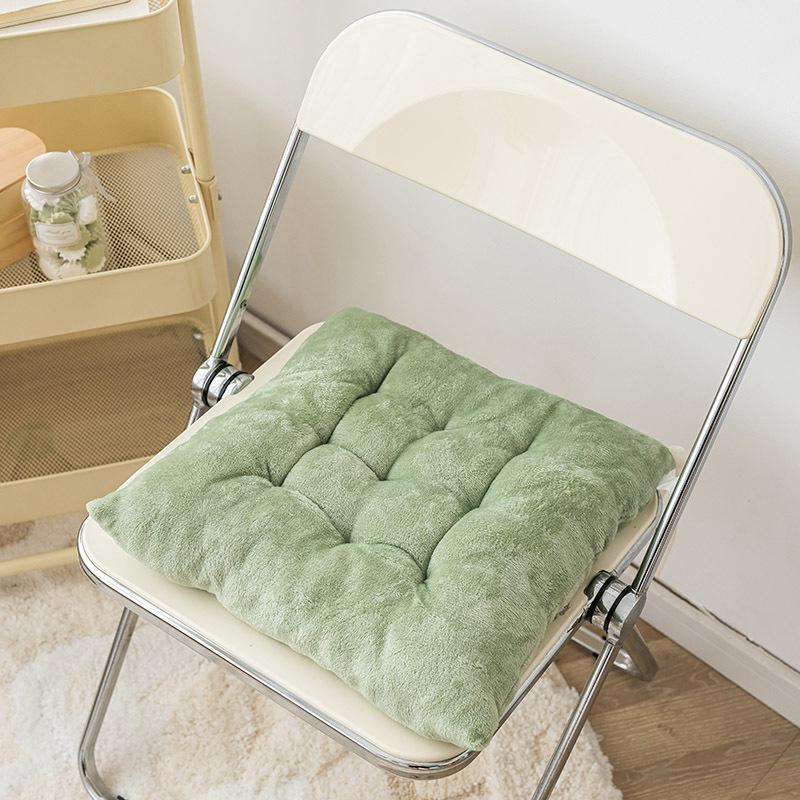 Soft Plush Square Seat Cushion Thick Padding Warm Cozy Texture For Office Chair Home Dining Study Bedroom