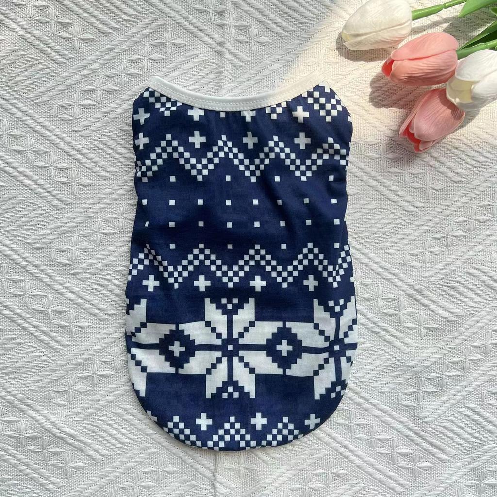 Summer Christmas Vest Pet Dog Dog Cat Thin Breathable Teddy Bigbear Small Dog Pet Clothing