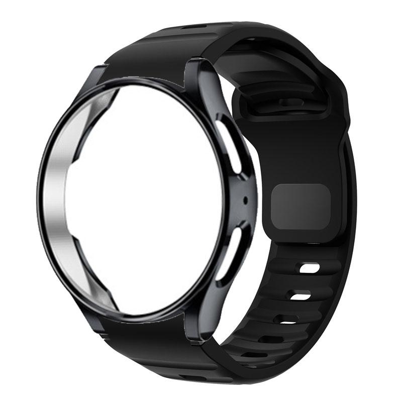 

Официальный ремешок+чехол Wave для Samsung Watch 6 5 4 40мм 44мм 4/6 Classic 42 43мм 46 47мм Силиконовый браслет без зазора Watch 5 Pro 45мм Galaxy watch 6 40mm чёрный