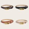 Simple Gold Oval Buckle Decoration Women Solid Color Slim Belt For Use Daily