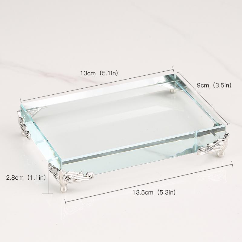 Pyramid Crystal Metal Ornament: Luxury Display Plate for Jewelry, Minerals, Figurines, & Wine