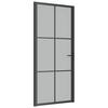 VidaXL Interior Door 93x201.5 Cm Black Frosted Glass and Aluminum 350558