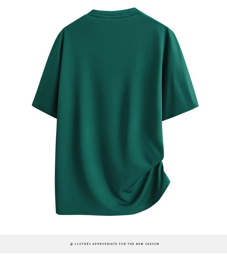 Men's Plus Size Gradient Ice Silk Short Sleeve T-shirt - Summer Round Neck Trendy Style