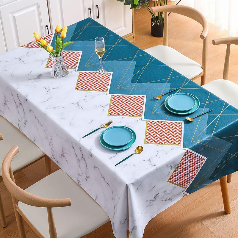 

Household Simple Tablecloth Waterproof, Oil-Proof And Anti-Scalding Leave-In Tablecloth Wind Coffee Table Cloth Thousand Bird Grid 120*120m