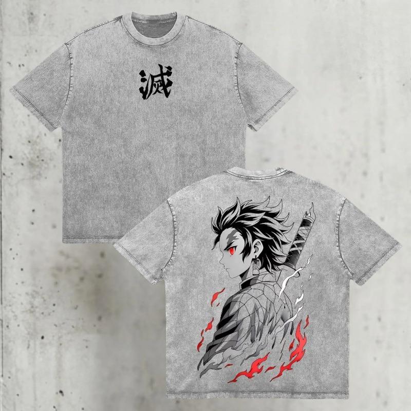 Tanjiro Kamada Demon Slayer Anime T Shirt  Vintage Oversized Graphic Tee