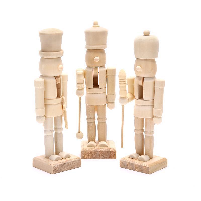 10.5/12/12.3/12.5cm Wooden Nutcracker Solider Figure Puppet Doll Handcraft For Children Gifts Christmas Home Office Decor
