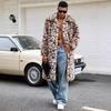Men's Faux Fur Coat Winter Long Faux Mink Jacket Coat Fluffy Thick Trench Fake Fur Jacket for Men Windproof Long Sleeve Outerwear Warm Parka Overcoat