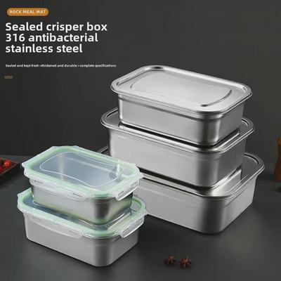 316 Stainless Steel Fresh-Keeping Lunch Box with Lid - Large Capacity Food Storage Bowl