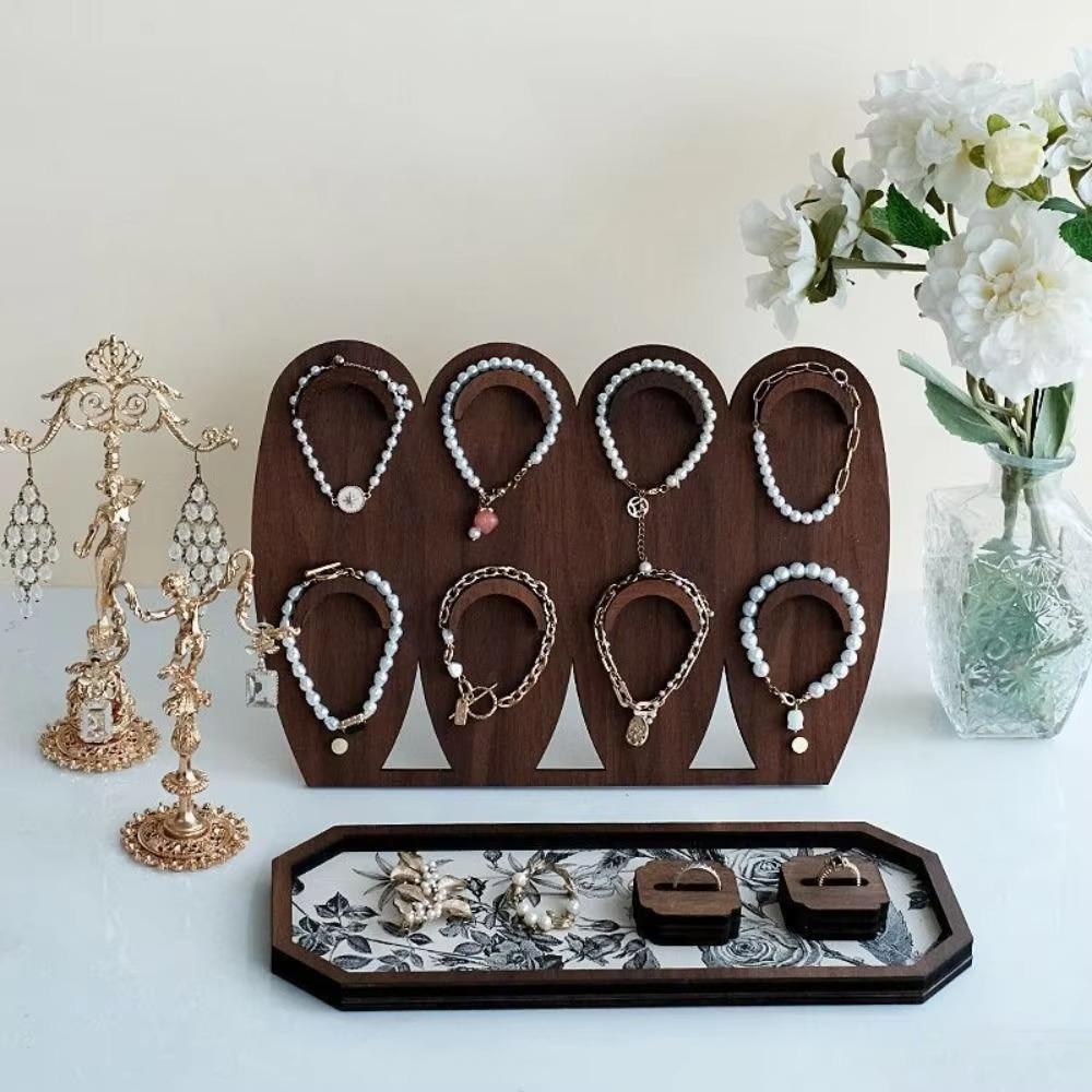 Wood Bracelet Display Rack Firm Necklace Display Stand Classic Bracelet Tray  Jewelry
