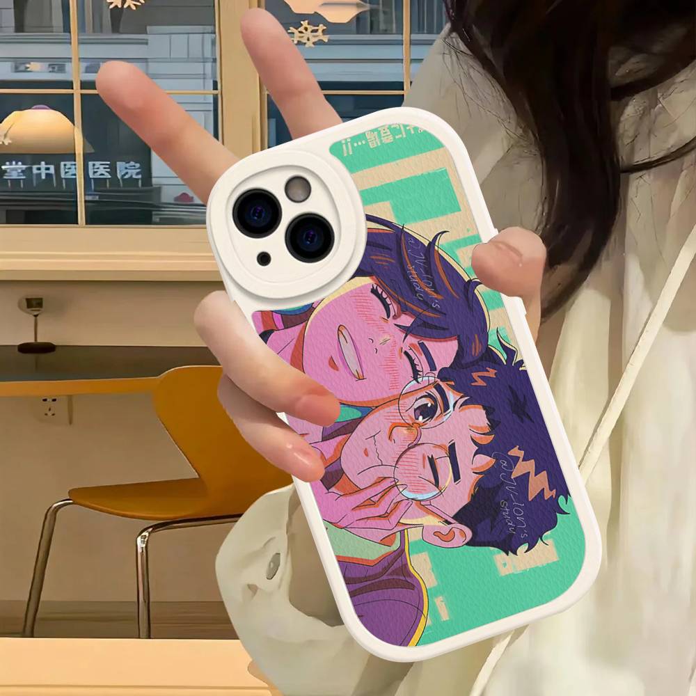 FUNNY DAN DA DAN Leather Phone Case For IPhone 16 16e 15 14 13 12 11 Pro Max Plus Mini Cover