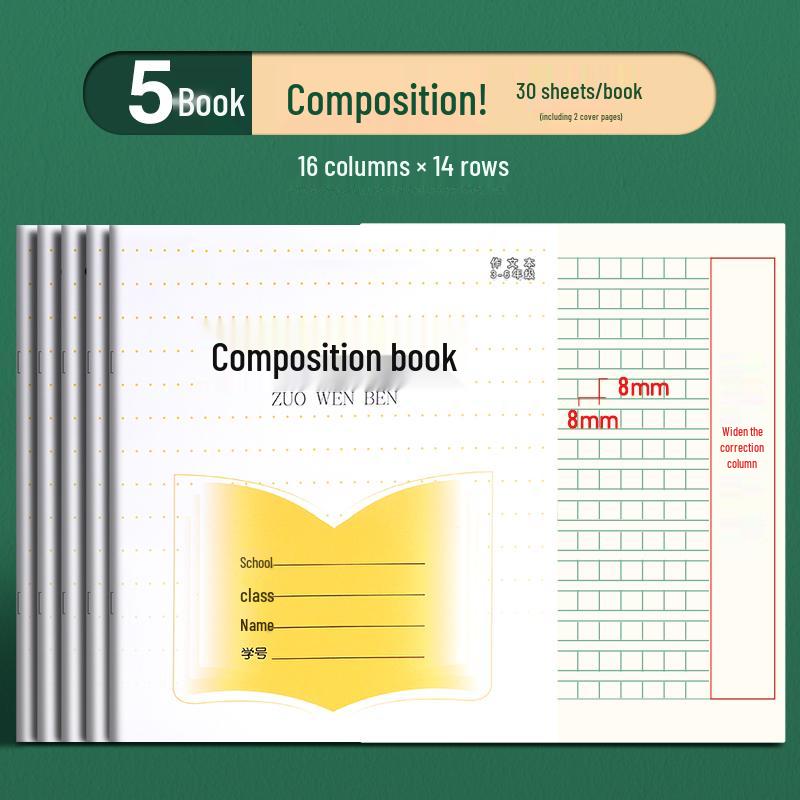 Enhanced Primary School Workbook for Grades 3-6: Language, English, Composition, and Math