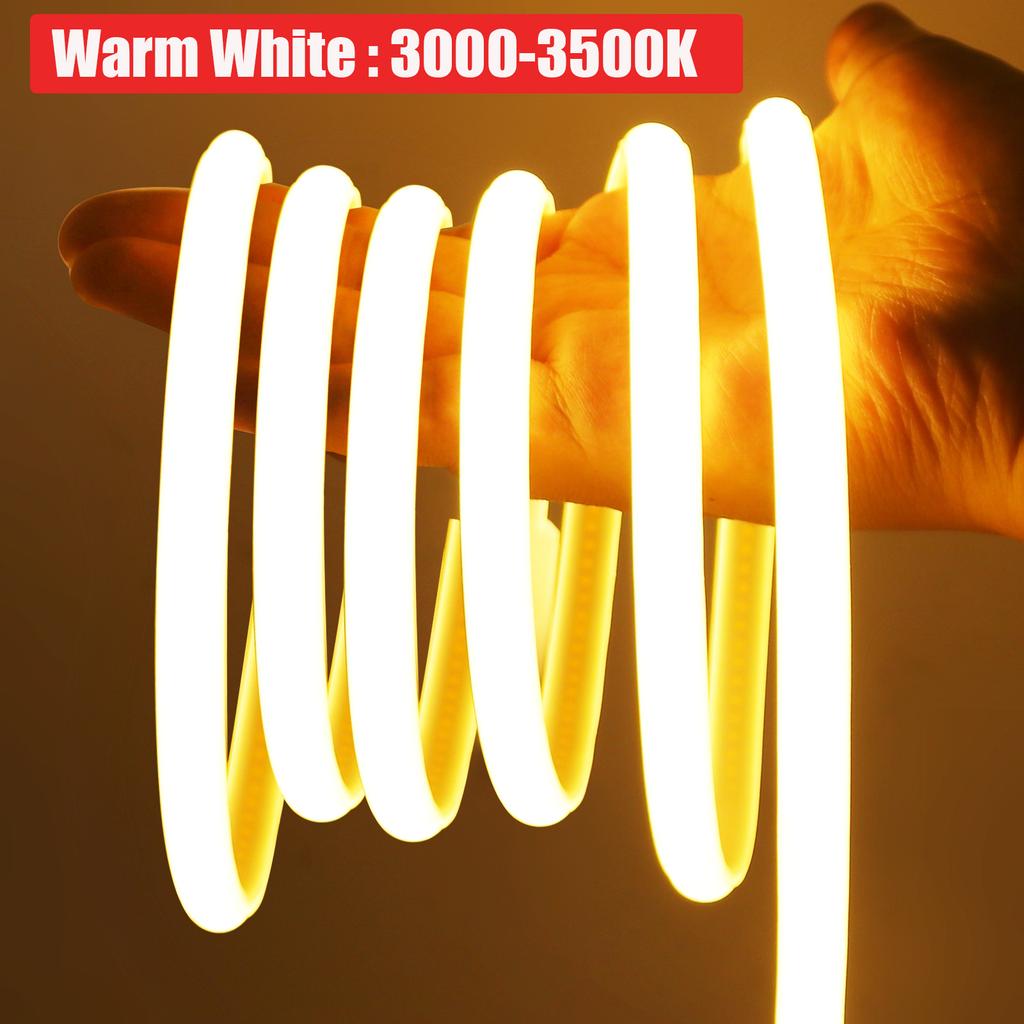 Dimmerable 220V COB Strip Red/I Blue/Pink/Yellow/Green/Pink/White 3000K 4000K 6000K Waterproof Flexible Ribbon LED Neon Light
