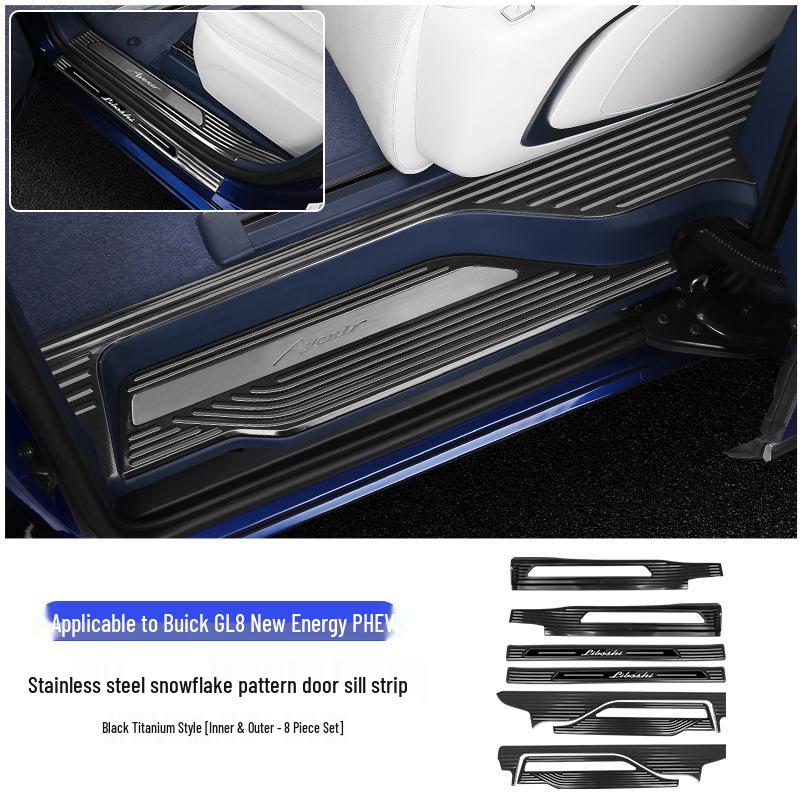 24 Buick GL8 PHEV Stainless Steel Door Sill Scuff Plates Interior Upgrade