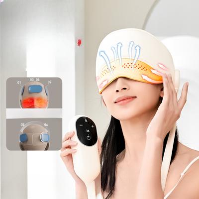 Dispositivo di massaggio integrato per testa e occhi, avvolgimento airbag, aiuto per il sonno per uso domestico, casco per massaggio con impacco caldo, massaggiatore per la testa