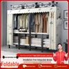 No-Assembly Wardrobe with Drawers: Foldable and Durable for Bedroom or Rental Room