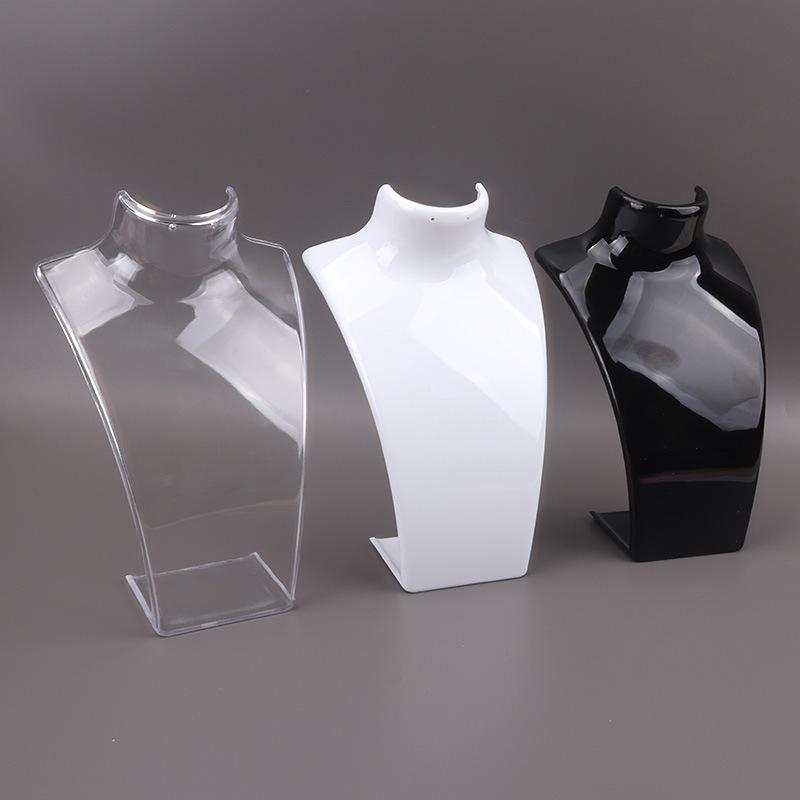 6PS Plastic Mannequin Necklace Display Bust Stand Holder Jewellry Mannequin Bust Rack for Necklaces Pendant Earrings Display