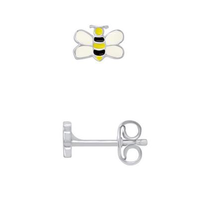 Ohrringe - LÉA &; ARTHUR - BEE - 925 Silber - Gelb-Schwarz Emaille - Kinderwagensystem