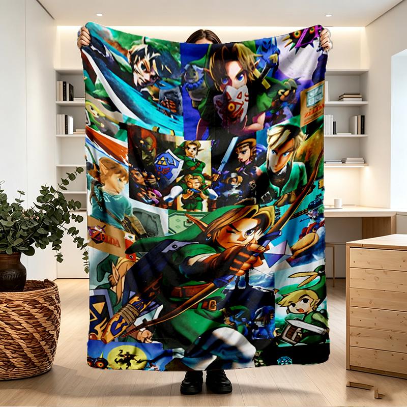 The Legend of Zelda Print Blanket - Soft & Comfortable, for Bedroom, Travel, Sofa, Home Decoration - Birthday Christmas Gift for Friend