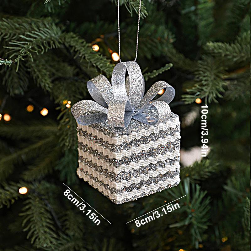 Luxury Silver Shining Christmas Tree Pendant & Drop Ornament Foamed Plastic  Christmas Ball Ornaments Home New Year Decoration