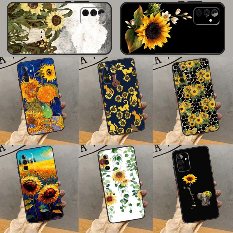 Beautiful Yellow Sunflower Case For Samsung Galaxy A32 A56 A16 A15 A22 A52 A54 A14 A26 A36 A55 A35 A05 A06 A53 A33 A13