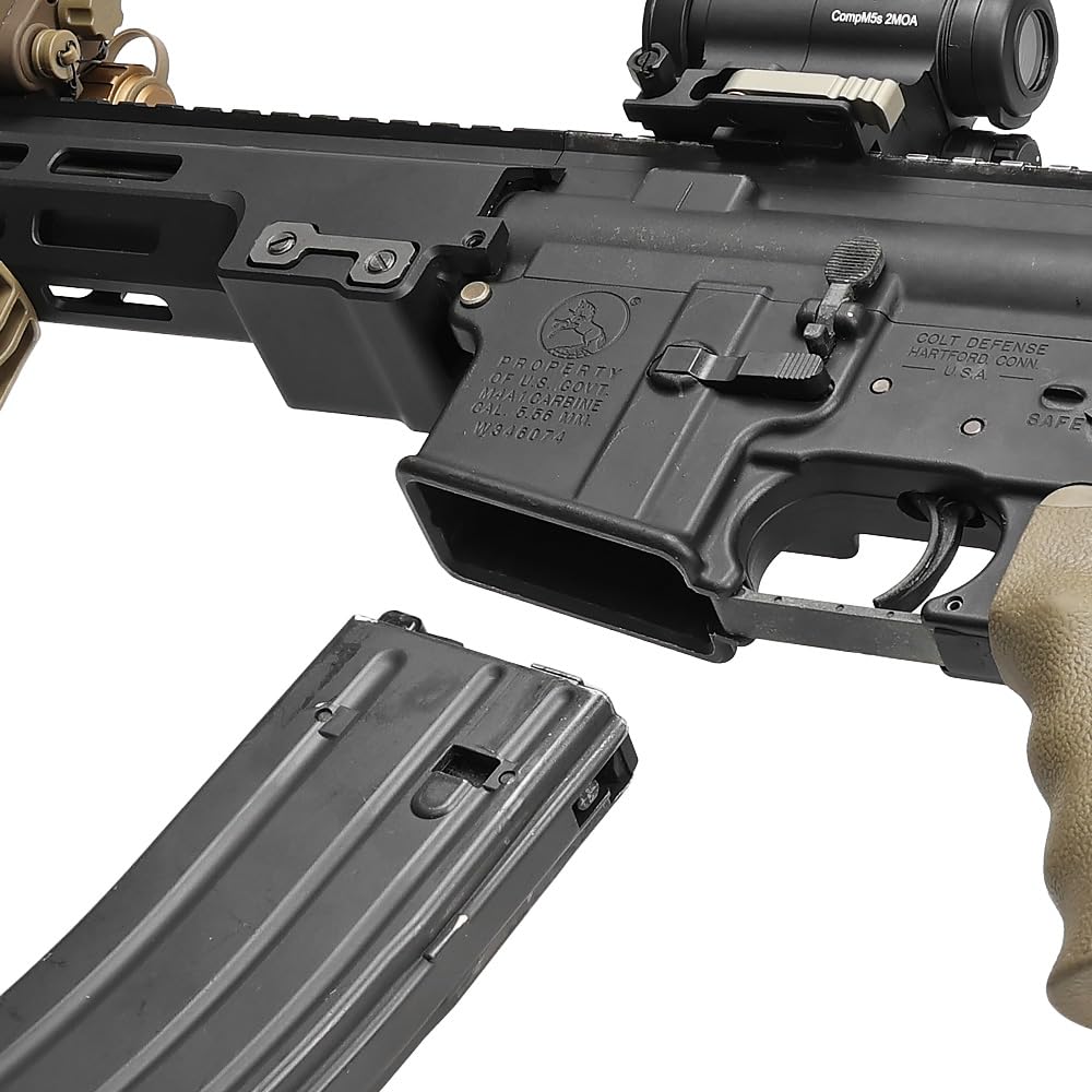 Ryohinbuhin Tokyo Marui MWS Compatible 5KU NORGON LLC Ambidextrous Magazine Catch Replica, Steel CNC Blued Finish, Black