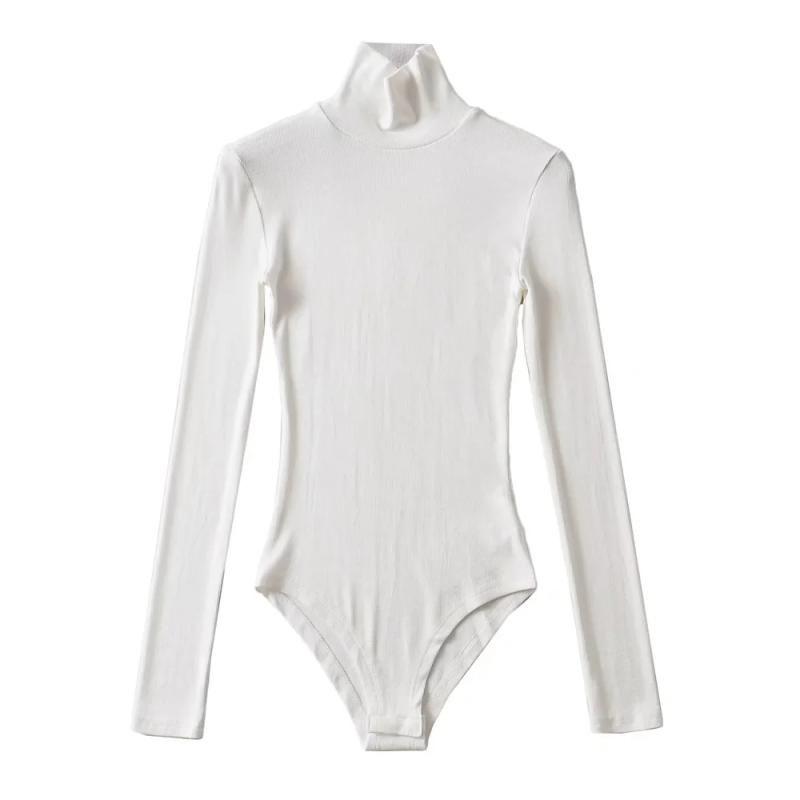 

Осень и Зима Новый Гольф Длинный рукав Ластовица Цельный Футболка На флисе Утепленный Вязаный Эластичный Комбинезон Теплая Базовая Рубашка White. S