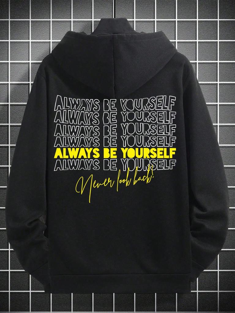 Men's Casual Printed Element Hooded Long Sleeve Sweatshirt, Autumn/Winter