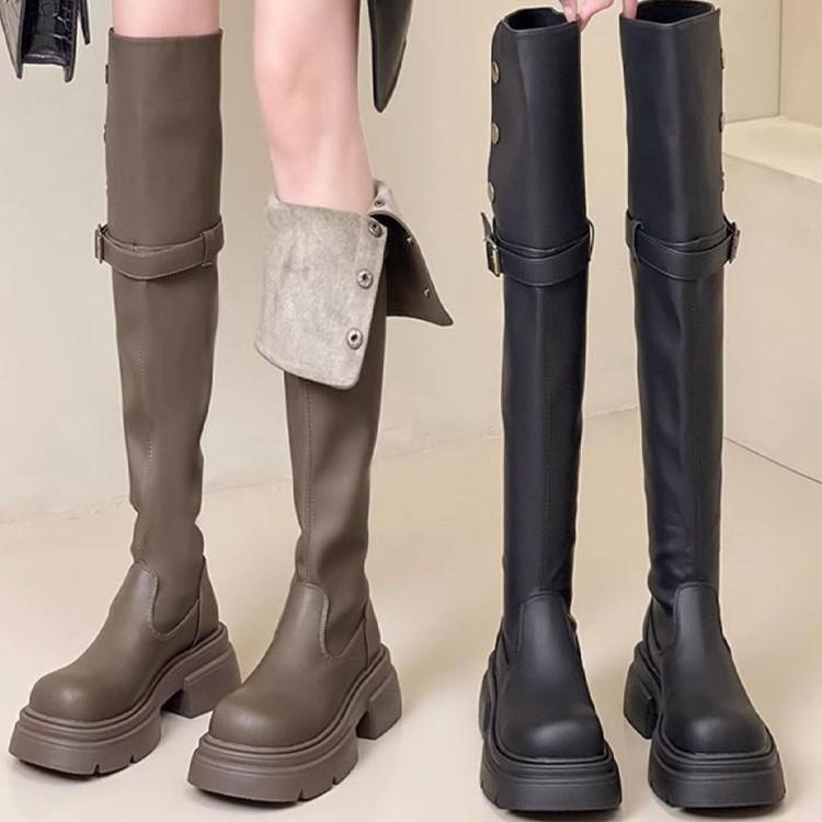 Ji Small Martin Boots Female Internet celebrity Knight Boots Over Knee Boots Thick Skinny Boots