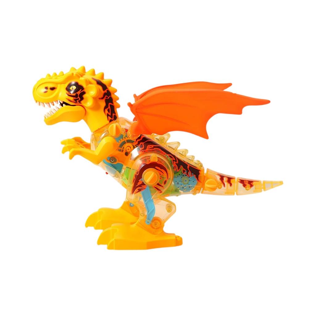 Electric Spray Mechanical Dinosaur Toy DIY Disassembly Dinosaur Walking With Music And Light Gear Tyrannosauruss Rexs