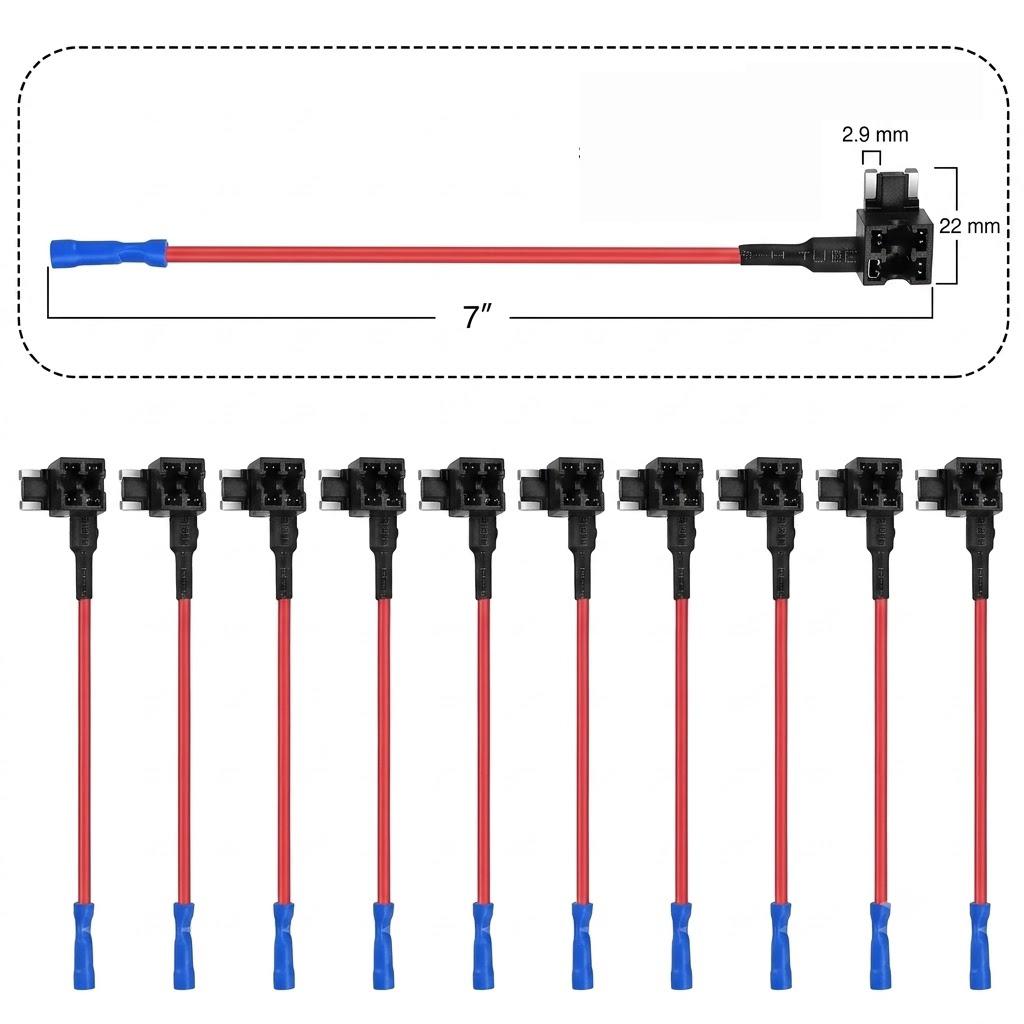 10pcs Micro2 MINI SMALL MEDIUM Size Car Fuse Holder Circuit TAP Adapter Micro Mini Standard for Cars Vans Trucks Boats 4 Types Circuit Breaker 6
