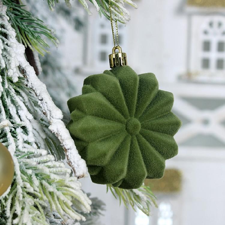 48Pcs Shatterproof Christmas Baubles Velvety Ball Hanging Ornament Christmas Tree Decoration For Wreath Mantels Window