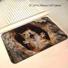 1pc Flannel Doormat, Outdoor Indoor Door Mat Souvenir and Holiday Gift, 1pc Cute Squirrel Peeking Out of Hole Doormat - Machine