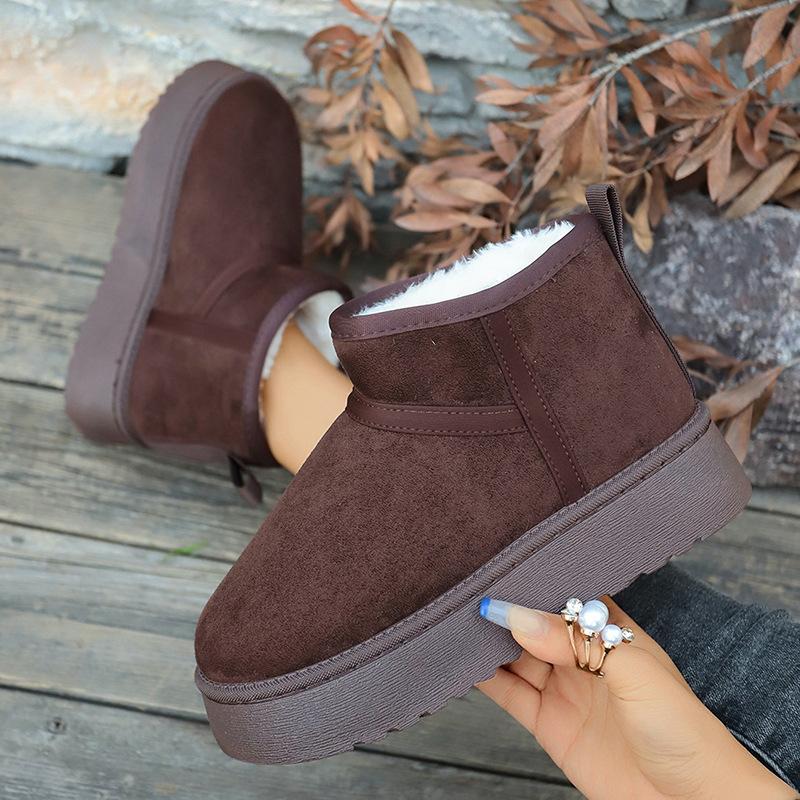 thick-soled short snow boots women's new winter versatile velvet thickened non-slip warm cotton shoes