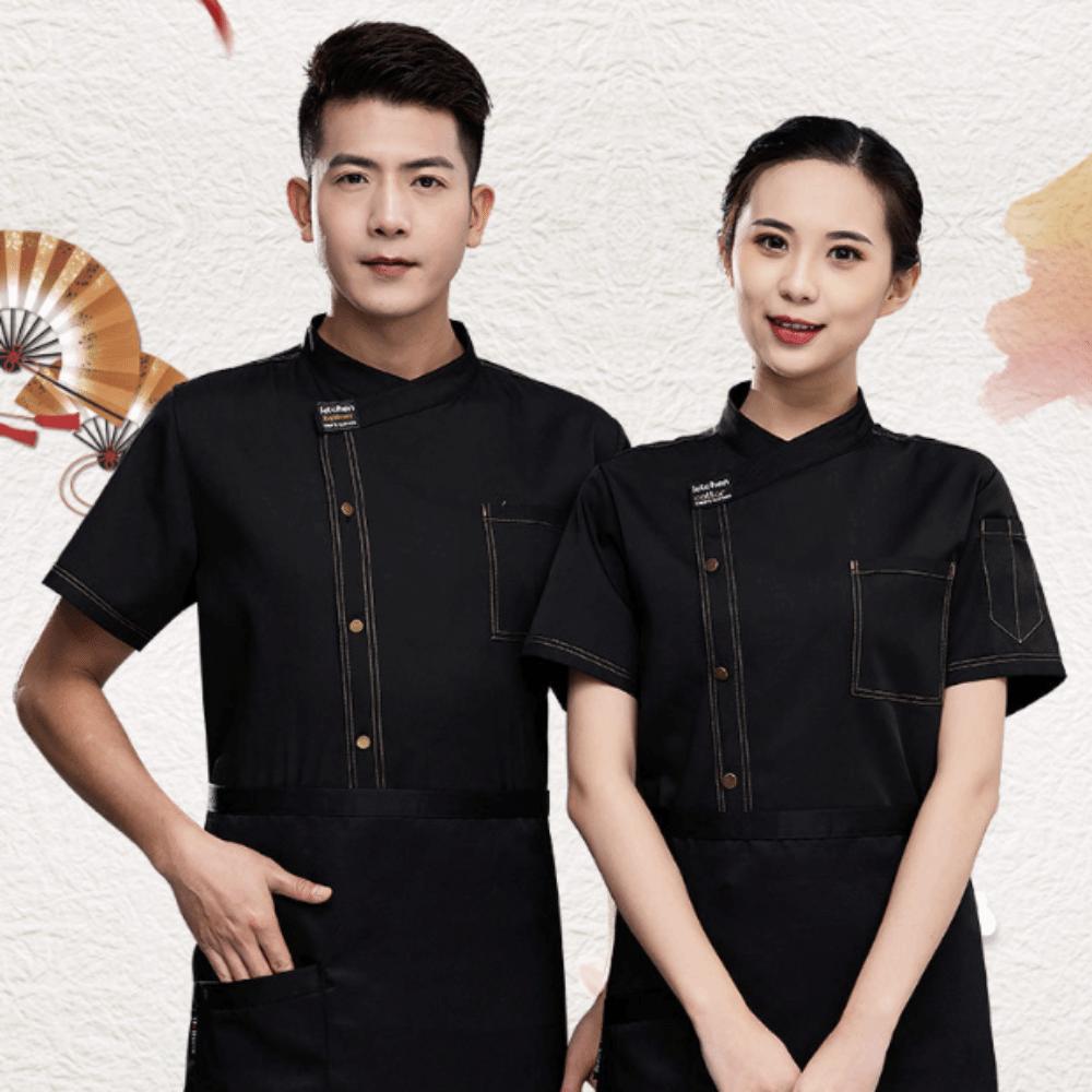 Short-sleeved Chef Uniform Thickened Kitchen Cook Shirts Portable Chef Jacket Restaurant