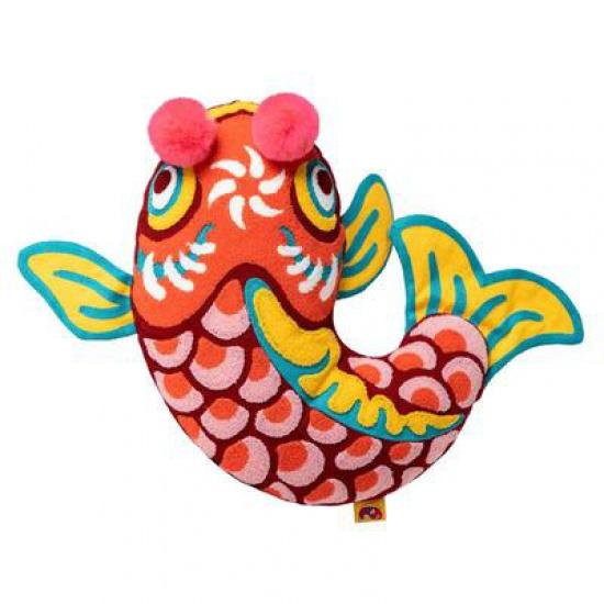 Red Cushion Cover Decorative Pillow Joy Chinese Traditional Lucky Fish Embroidery Cushion Cover Sofa Chair Bedding