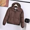 2026 Womens Short Winter Cotton Puffer Jacket Loose Fit Thick Warm Korean Fashion Coat