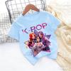 Girls KPOP Idol Group Print Short Sleeve Boys and Girls TShirt Cute Cartoon Graphic Tee Kids Summer Casual Top