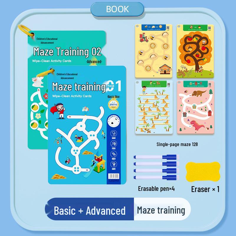 Children's Maze Book: Whole Brain Thinking & Intelligence Development for Ages 3-6 with 8 Focus Puzzles