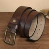 Gürtel Herren Persönlichkeit Mode Trend Kontrastfarbe Punkte Leder Dornschließe Erste Schicht Rindsleder Retro Reines Kupfer Jeansgürtel