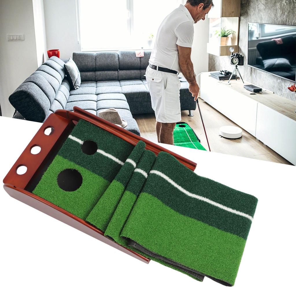 Mahogany Putting Practice Mat Indoor Putter Exercise Blanket Putting Practice Set for Sports