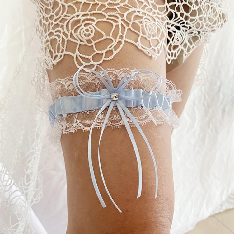 Elegant Rose Flower Garter with Bowknot Adjustable Lace Leg Band for Women Holiday Wedding Dress Outfits
