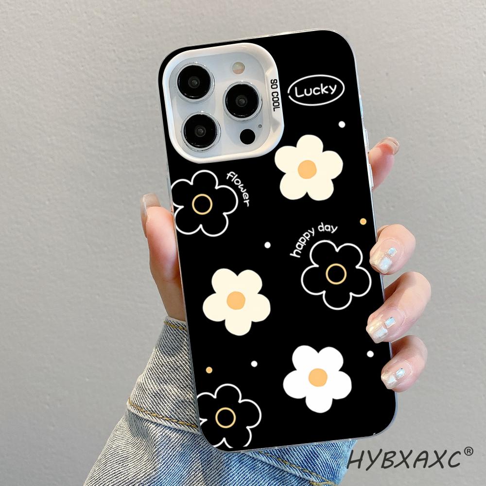Cute and beautiful Phone Case Colored Silvery Metal IMD FOR IPhone 15 14 11 12 Pro 13 16 Pro MAX XR XS Matte Transparent Cover