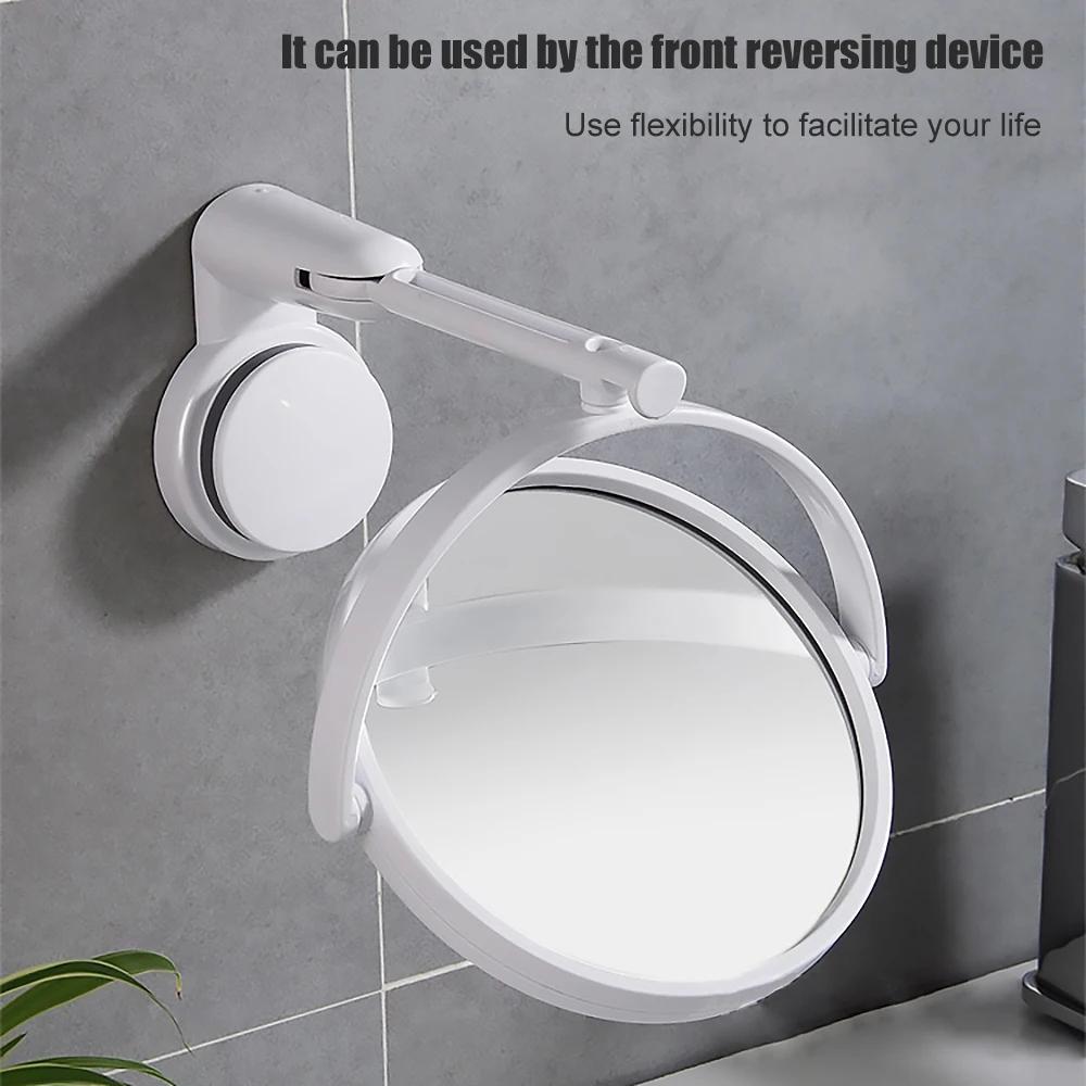 Wall Mirror Folding Arm Extend Bathroom Mirror Without Drill Swivel Bathroom Mirror Suction Arm Double Sided Cosmetic Makeup