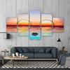 5 Panels Watercolor Glasses Posters Wall Art Abstract Home Decor Sunrise Canvas Prints Natural Landscape Painting Modern Picture